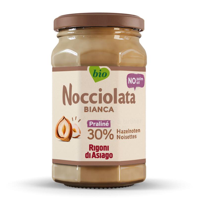 Hazelnootpasta wit van Nocciolata, 6 x 250 g